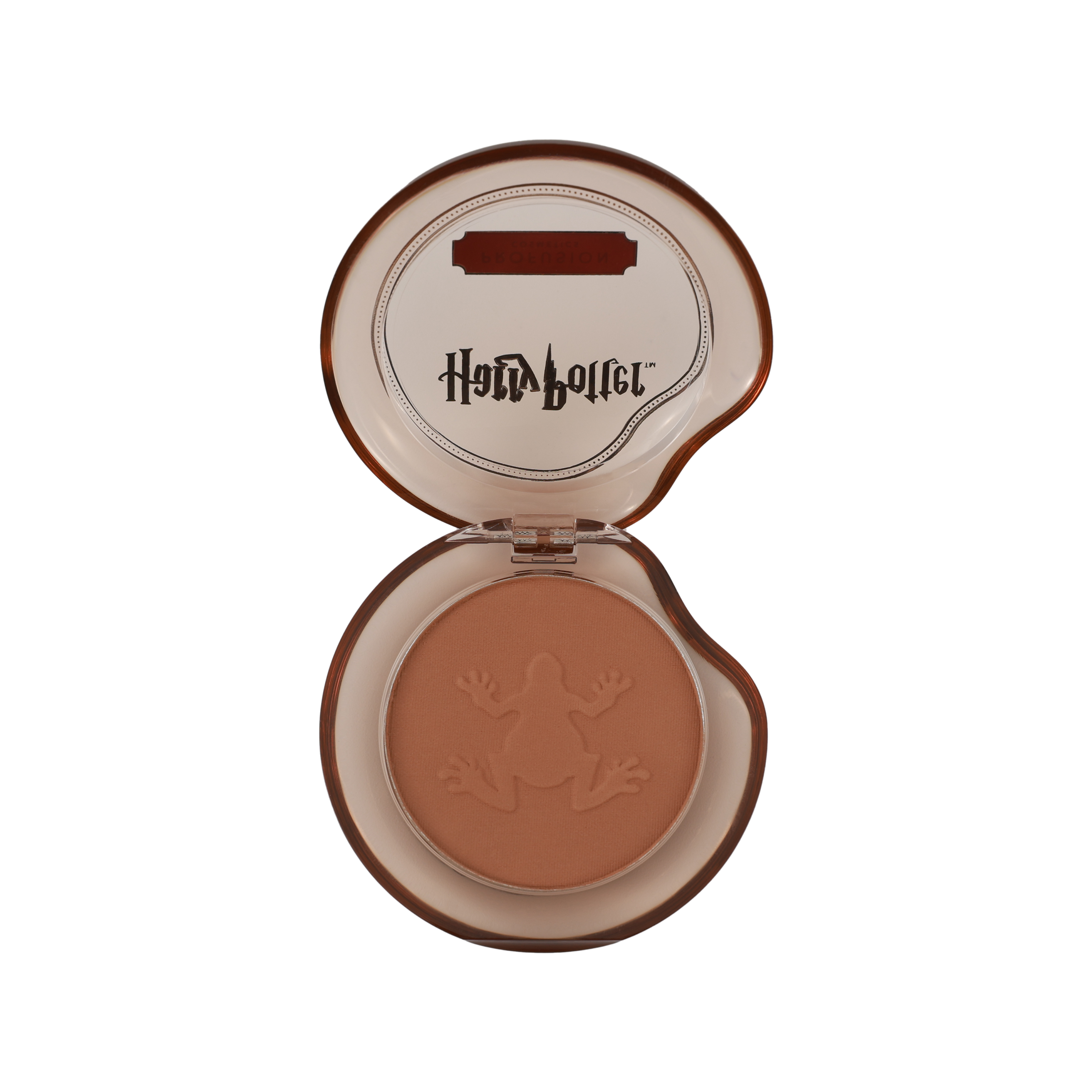 Profusion Cosmetics Harry Potter Holiday Chocolate Frog Bronzer Powder for face, with detailed packaging and product display.