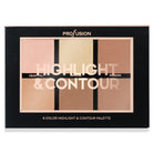 Profusion Cosmetics Highlight & Contour face palette from Studio Icon Collection showing multiple shades for contouring and highlighting.