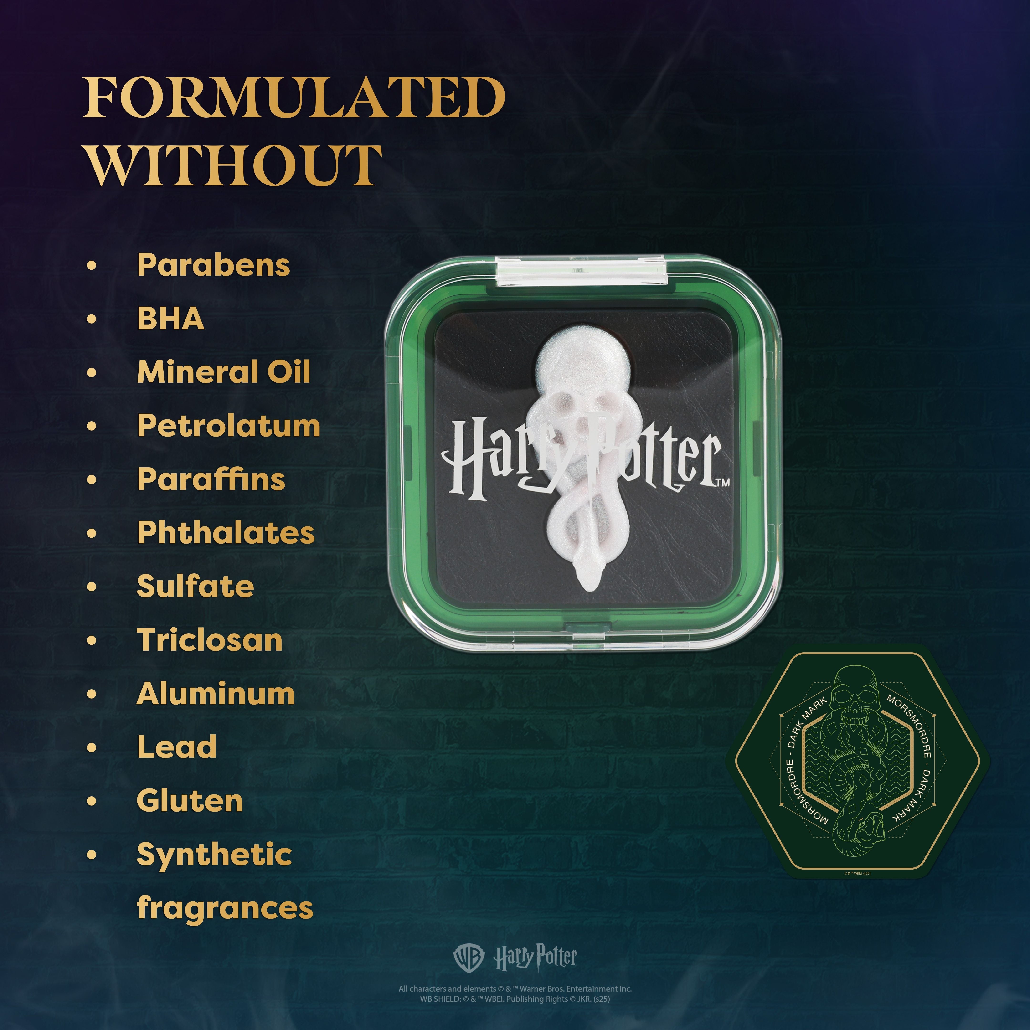 HP Dark Arts The Dark Mark PH Color Changing Blushlighter by Profusion Cosmetics, face makeup with a color-changing, dark arts-inspired design.