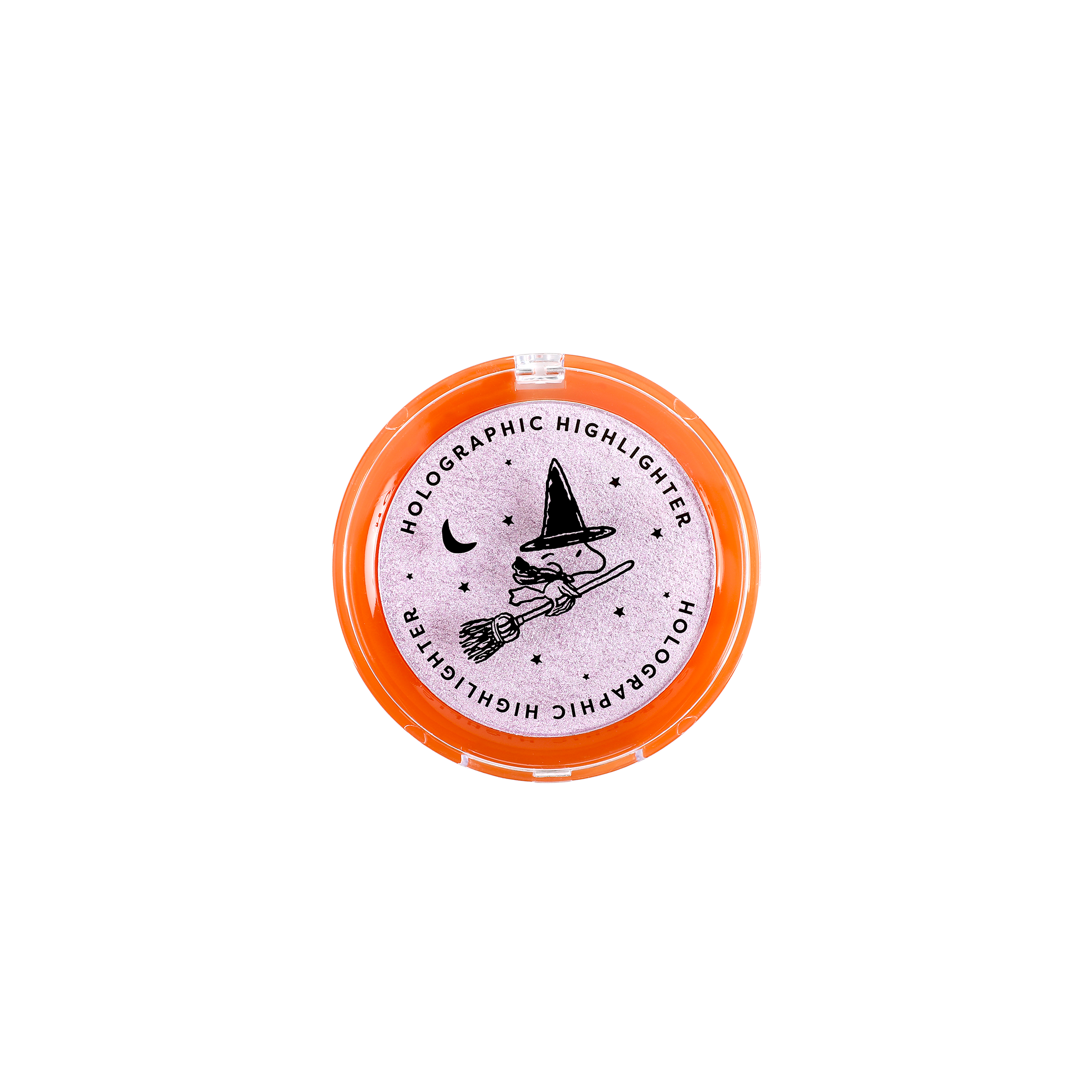 Profusion Cosmetics Peanuts Halloween Spooktacular Glow holographic face highlighter with a shimmering, colorful finish.