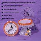 Profusion Cosmetics Peanuts Halloween Spooktacular Glow holographic face highlighter with a shimmery, colorful finish and Halloween-themed packaging