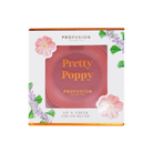 Profusion Cosmetics Petal Perfect Pretty Poppy lip and cheek cream blush in a soft pink shade, displayed on a face.