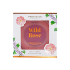 Profusion Cosmetics Petal Perfect Wild Rose face cream blush applied on cheeks and lips, featuring a soft pink, petal-inspired color.