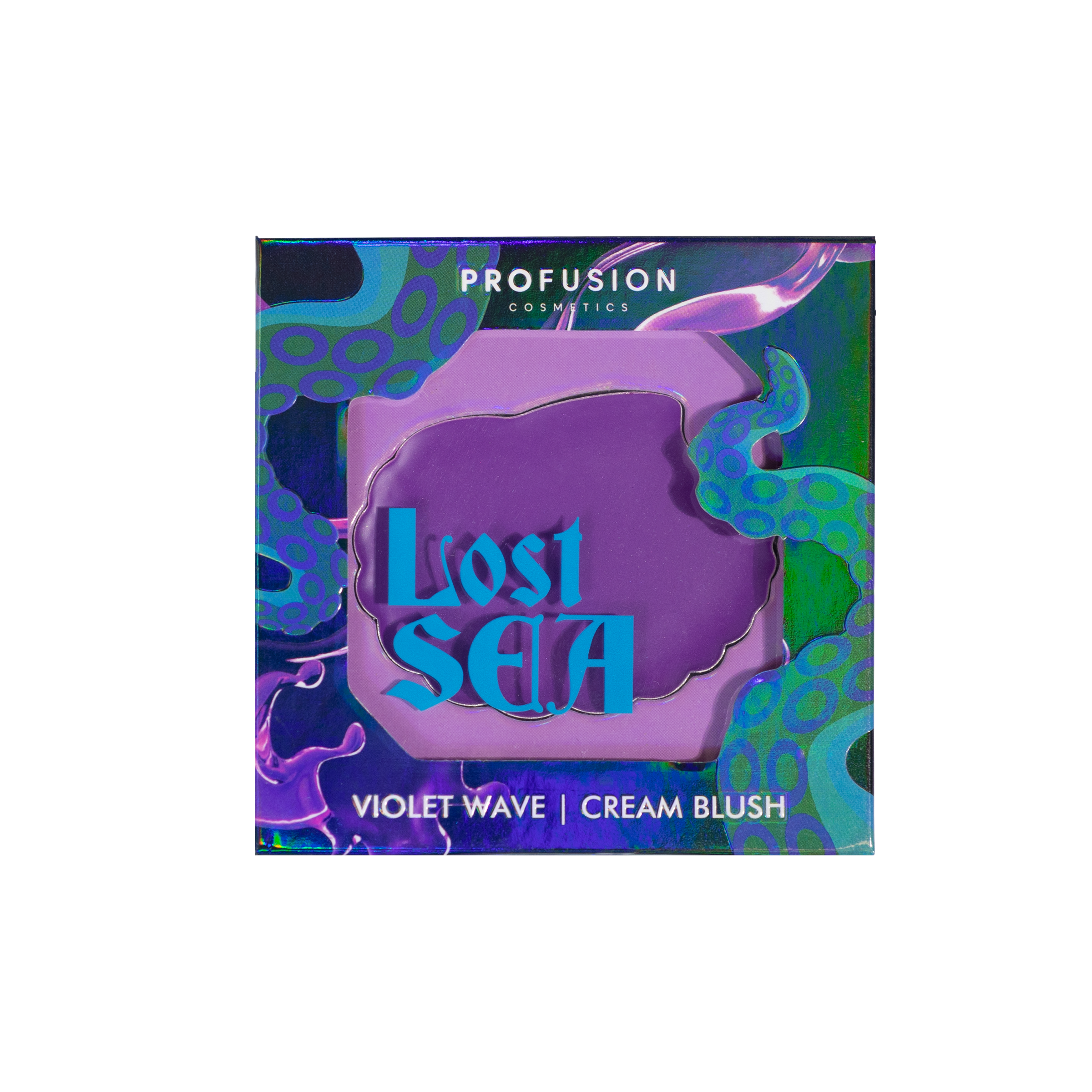 Profusion Cosmetics Sea Witch Cream Blush in Violet Wave, a face blush with a vibrant purple hue and smooth texture.