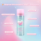 Profusion Cosmetics Sparkling Glow multi-use glitter spray for face, featuring a shimmering, sparkling finish for glowing skin.