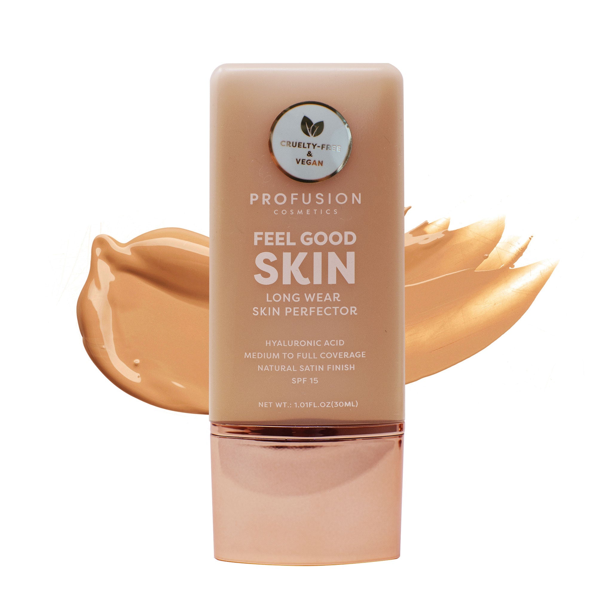 Profusion Cosmetics Feel Good Skin Hydrating Skin Perfector in fair shade, creamy face product with smooth texture.