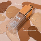 Profusion Cosmetics Feel Good Skin Long Wear Skin Perfector face product in fair shade, smooth finish visible on model's skin.