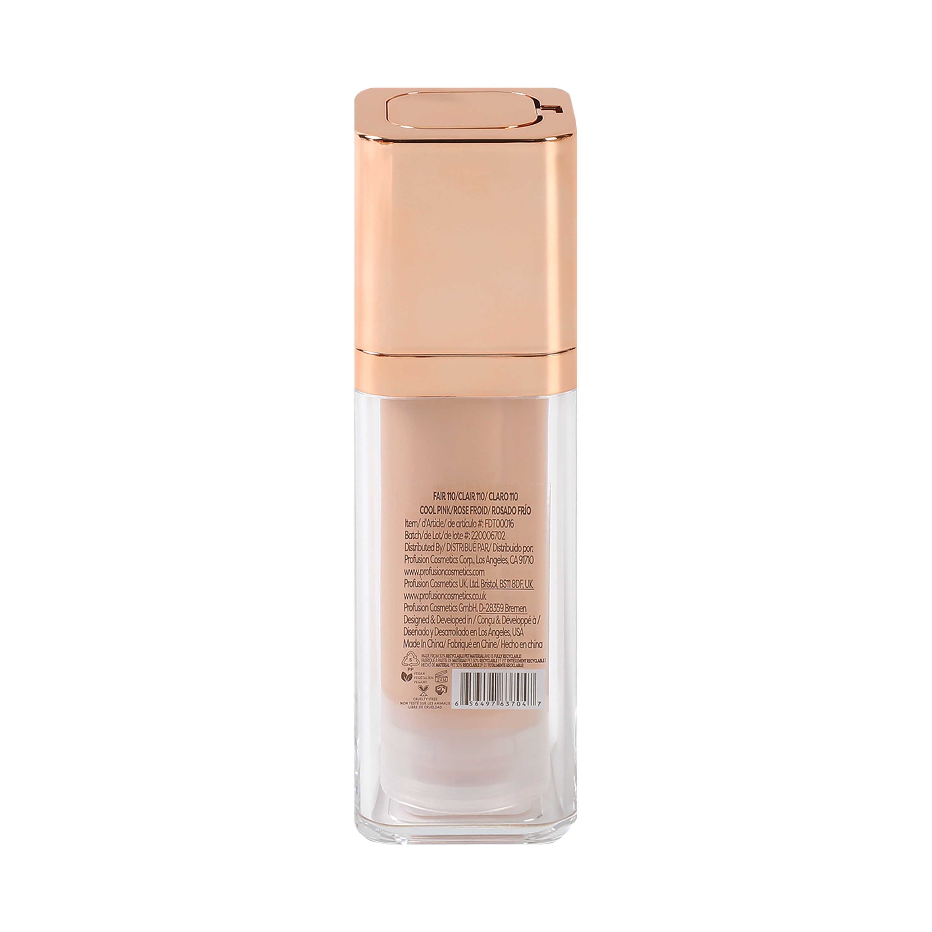 Profusion Cosmetics Feel Good Skin Long Wear Skin Perfector face makeup in fair shade, showcasing a smooth, natural finish.