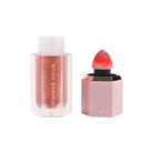Profusion Cosmetics Shimmer Hour Liquid Blushlighter on face with peach and mimosa shades, highlighting a radiant makeup look.