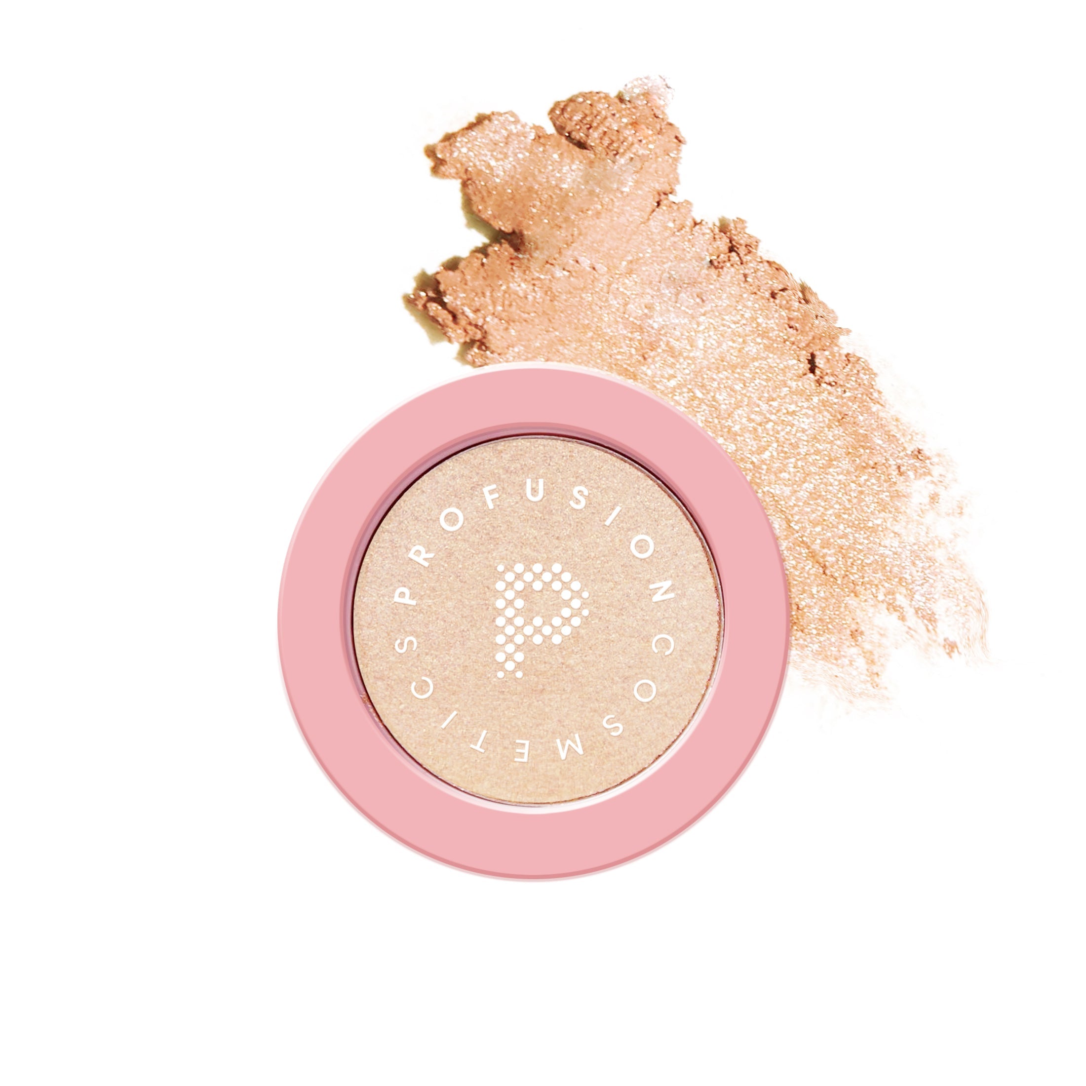 Profusion Cosmetics Whipped Glow Highlighter on face, showcasing a luminous, whipped texture for radiant skin glow.