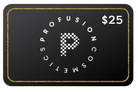 Profusion Cosmetics gift card, USD $5, presented in a sleek design, ideal for gifting beauty products or services.