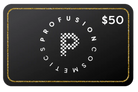 Profusion Cosmetics gift card showing a $5 USD value, ideal for gifting beauty products and cosmetics.