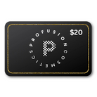 Profusion Cosmetics gift card with a $5 USD value, featuring colorful branding and a sleek design for beauty product gifting.