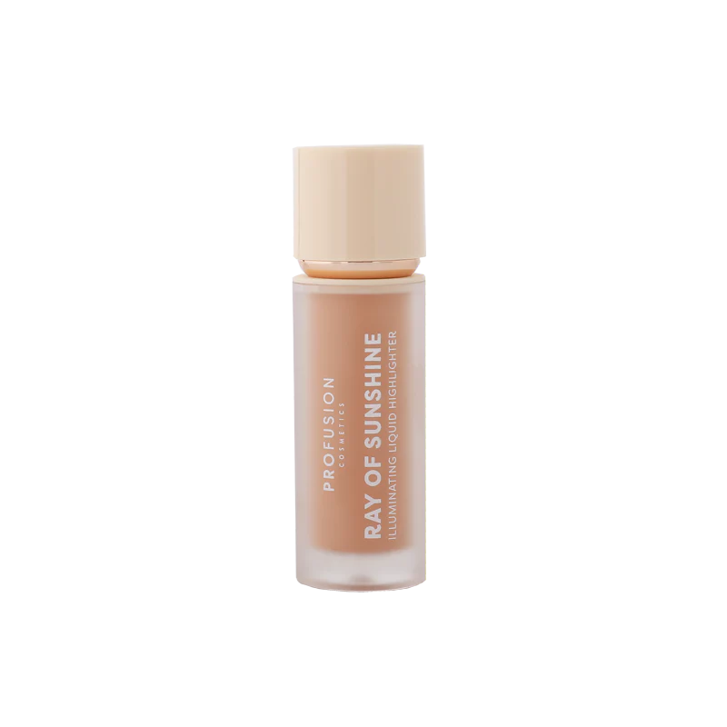 Profusion Cosmetics Ray of Sunshine Liquid Highlighter with a radiant, shimmering glow in a sleek bottle.