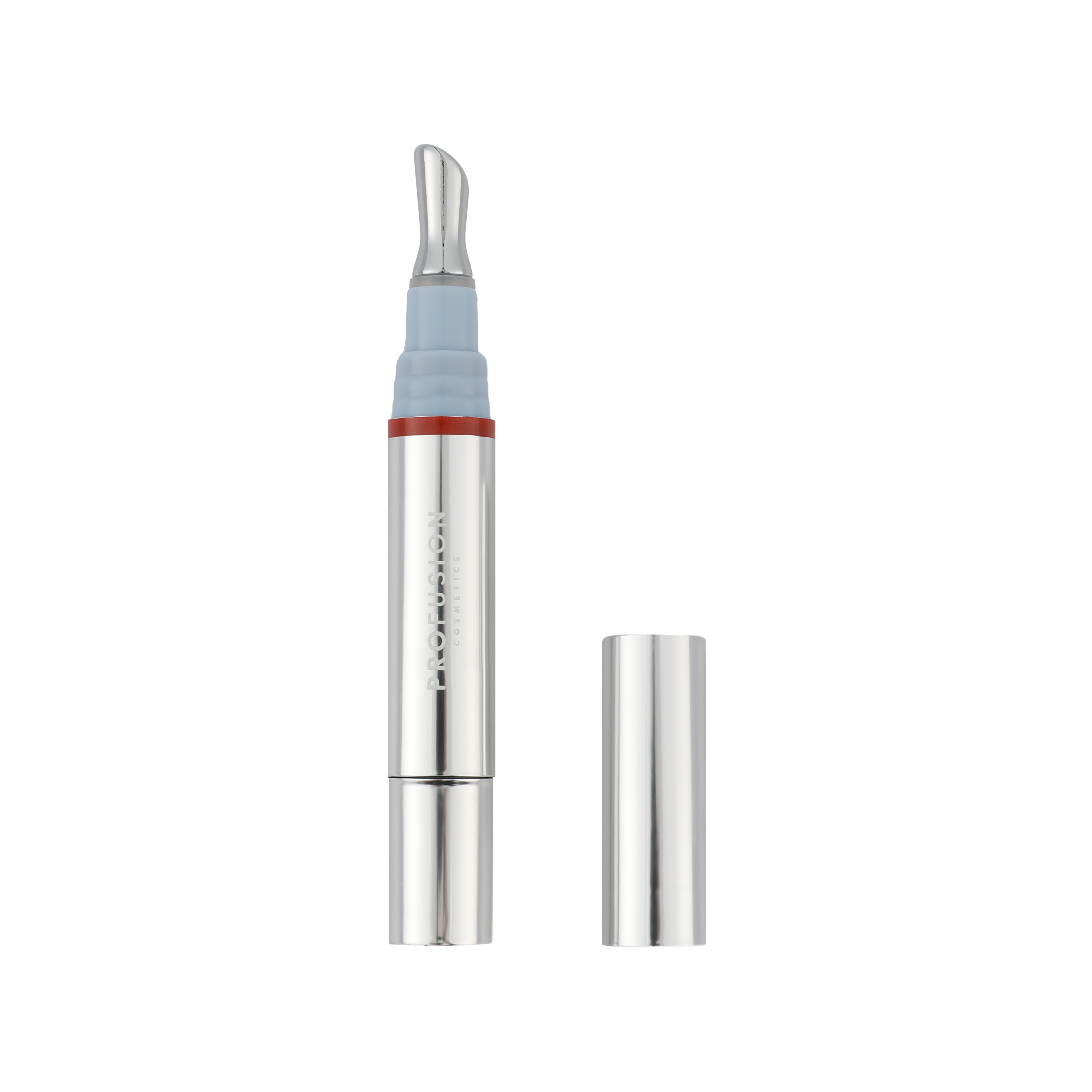 Profusion Cosmetics Frosted Kiss Cooling Plumping Lip Gloss in icy nude with frosted finish and smooth, glossy appearance.