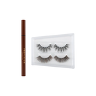 Profusion Cosmetics Double Shot Fauxspresso faux mink lash set with 2 pairs and adhesive, showcasing natural-looking, full lash extensions.