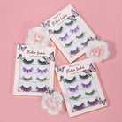 Set of four fluttering butterfly-inspired lashes by Profusion Cosmetics, natural-looking false eyelashes for a bold eye look.