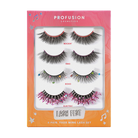 Profusion Cosmetics It's a Vibe Lash Fest 4-pair lash set with natural, voluminous false eyelashes for a bold eye look.
