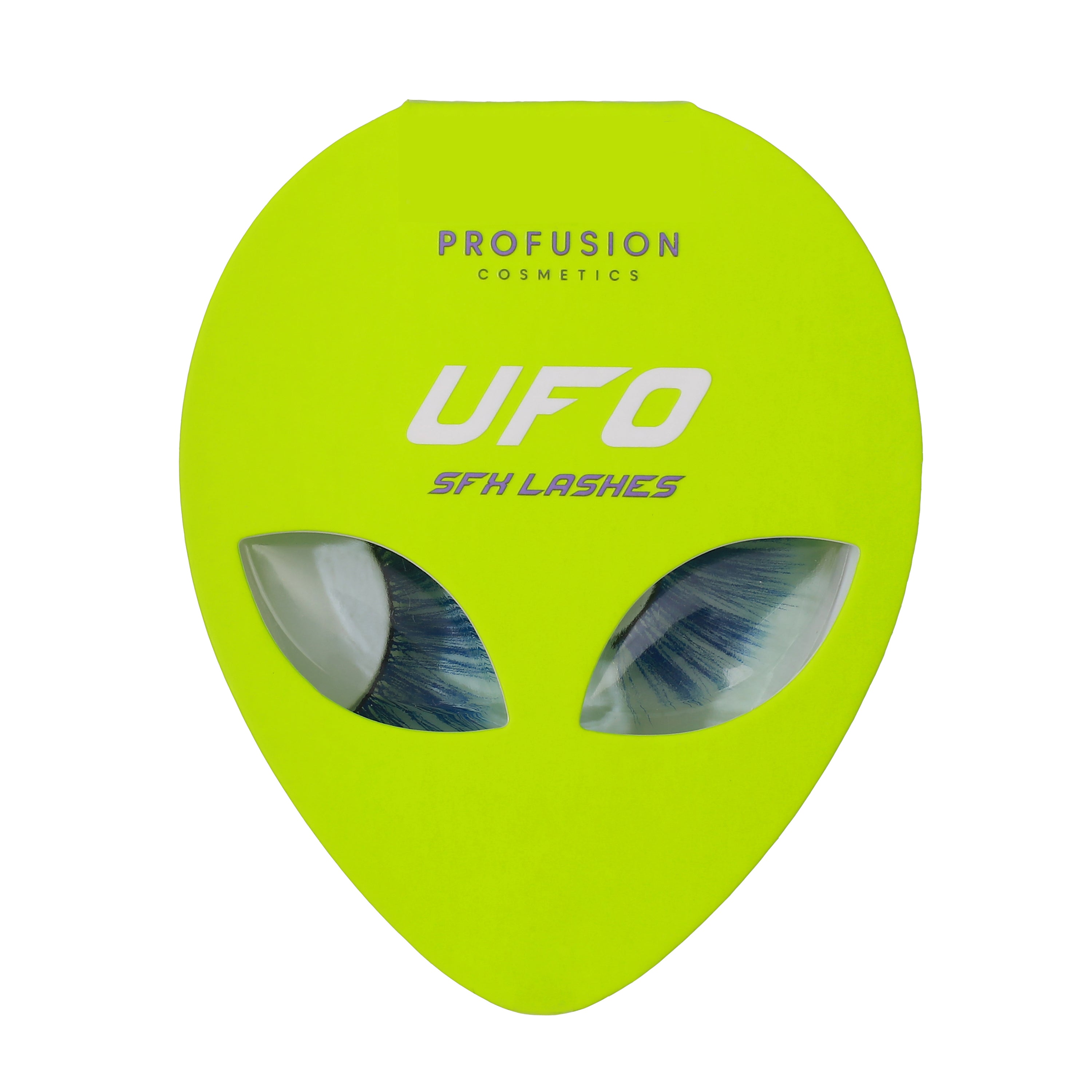 Profusion Cosmetics UFO SFX glow-in-the-dark lashes with dramatic, spiky design for bold, luminous eye makeup.