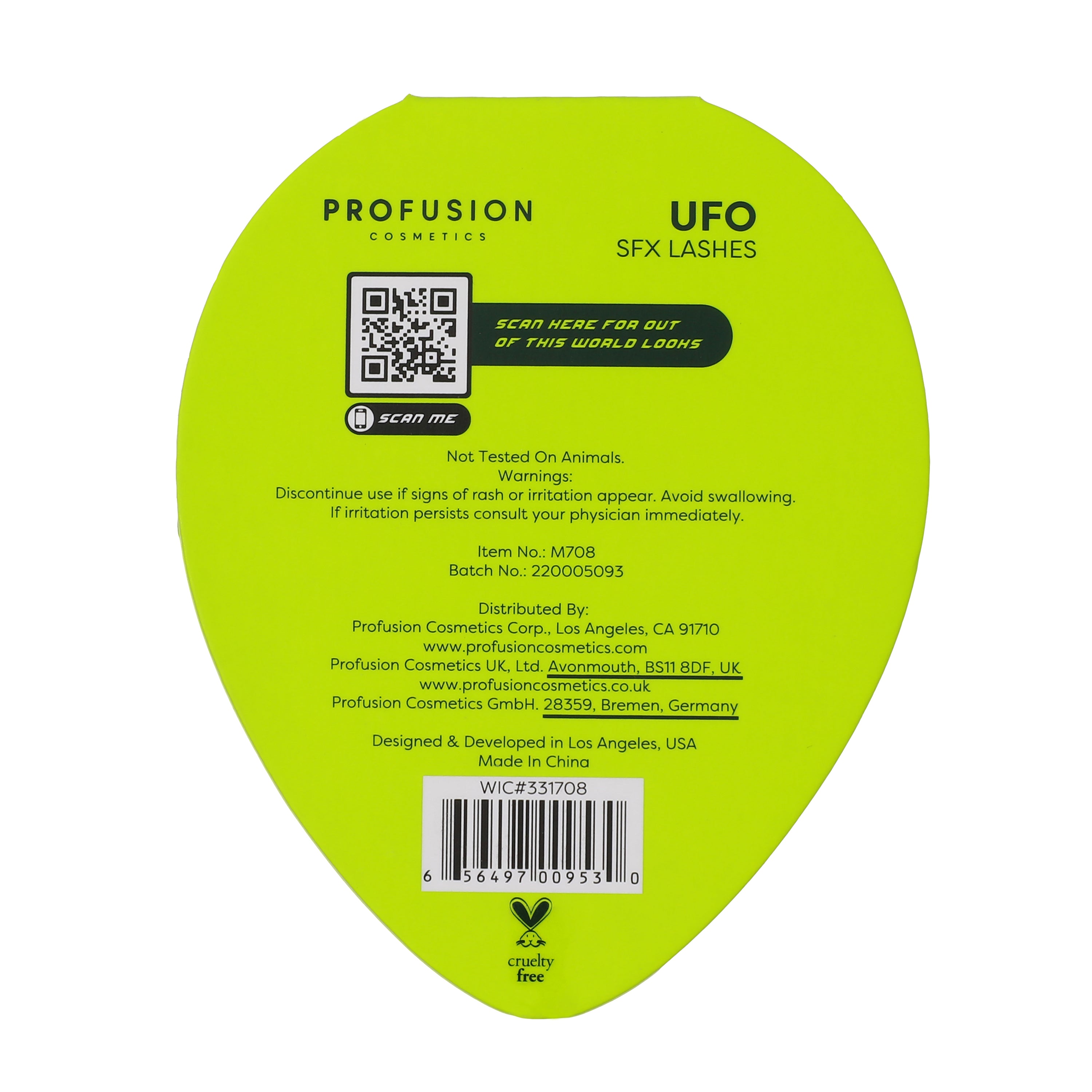Profusion Cosmetics UFO SFX glow-in-the-dark lashes with dramatic, luminous eyelash design for bold, creative looks.