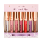 Profusion Cosmetics Frosted Snow Sparkle lip gloss set with frosted, shimmering lip glosses in a variety of shades.