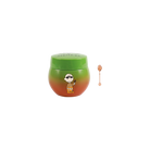 Profusion Cosmetics Peanuts Halloween apple bobbing overnight lip mask applied on lips with festive Peanuts theme design.