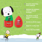 Profusion Cosmetics Peanuts Holiday Let It Blend lip blending sponge and case set, colorful packaging with Peanuts holiday design.