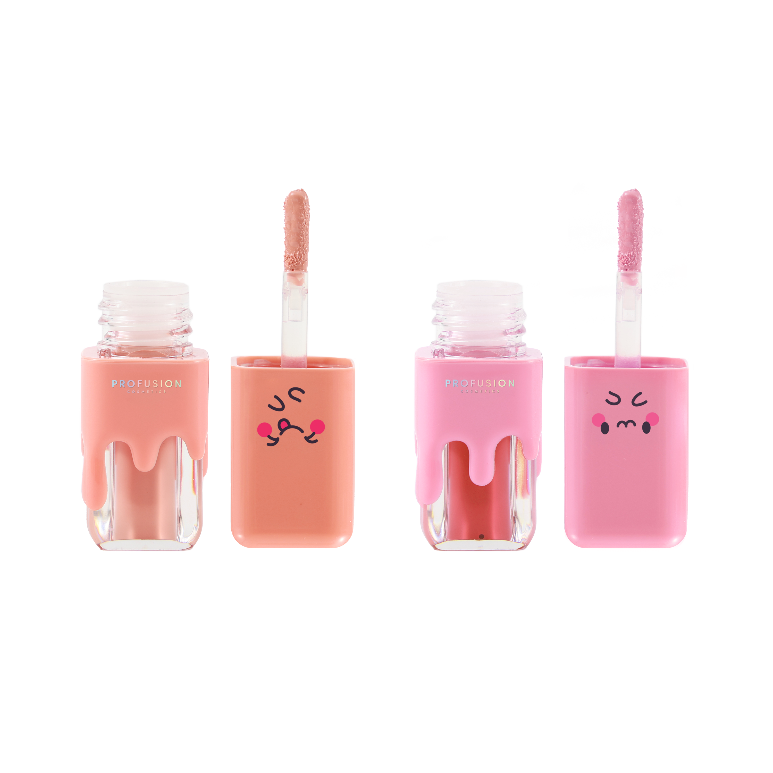 Lip balm tins featuring fruity tea flavors like lychee and grapefruit by Profusion Cosmetics with colorful packaging.