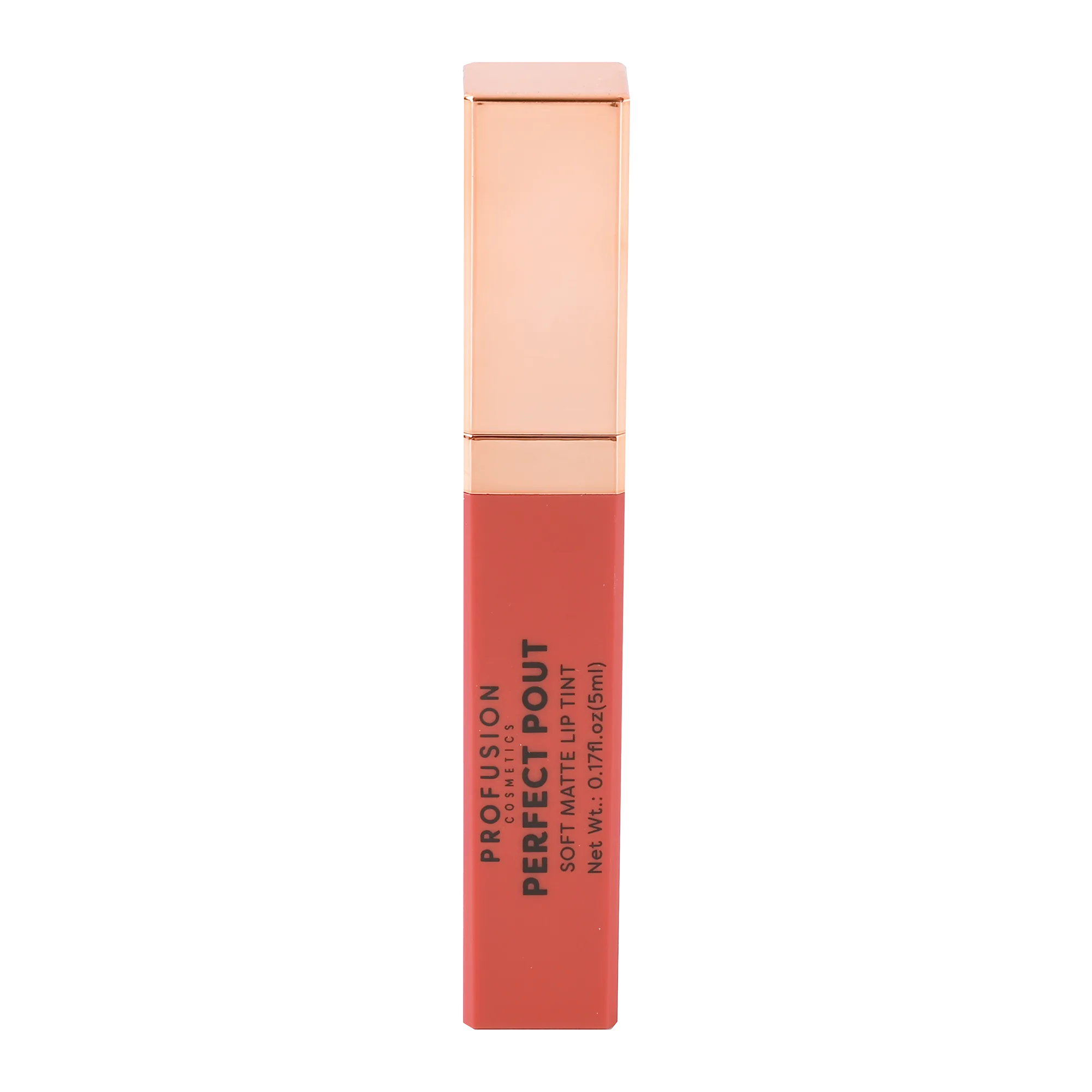 Close-up of lips wearing Profusion Cosmetics Perfect Pout Soft Matte Lip Tint in a natural, charming lip shade.