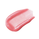 Profusion Cosmetics Glimmer Balm hydrating melting lip balm in coral, showing smooth, shiny lips with a glossy finish.