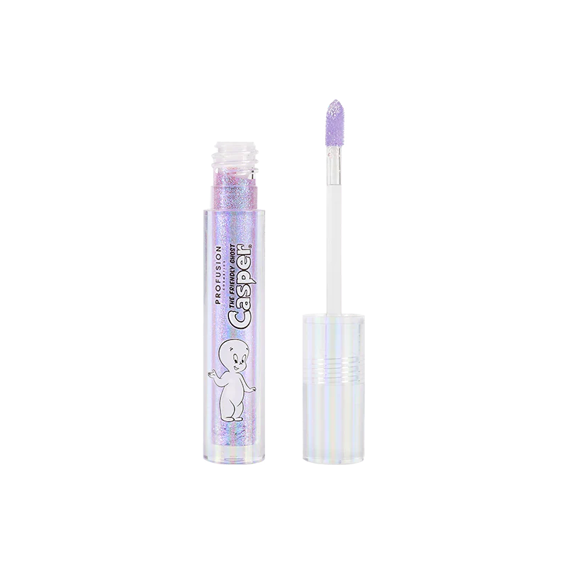 Profusion Cosmetics Casper the Friendly Ghost glitter lip topper set featuring three spooky, sparkling lip glosses with ghostly themes.