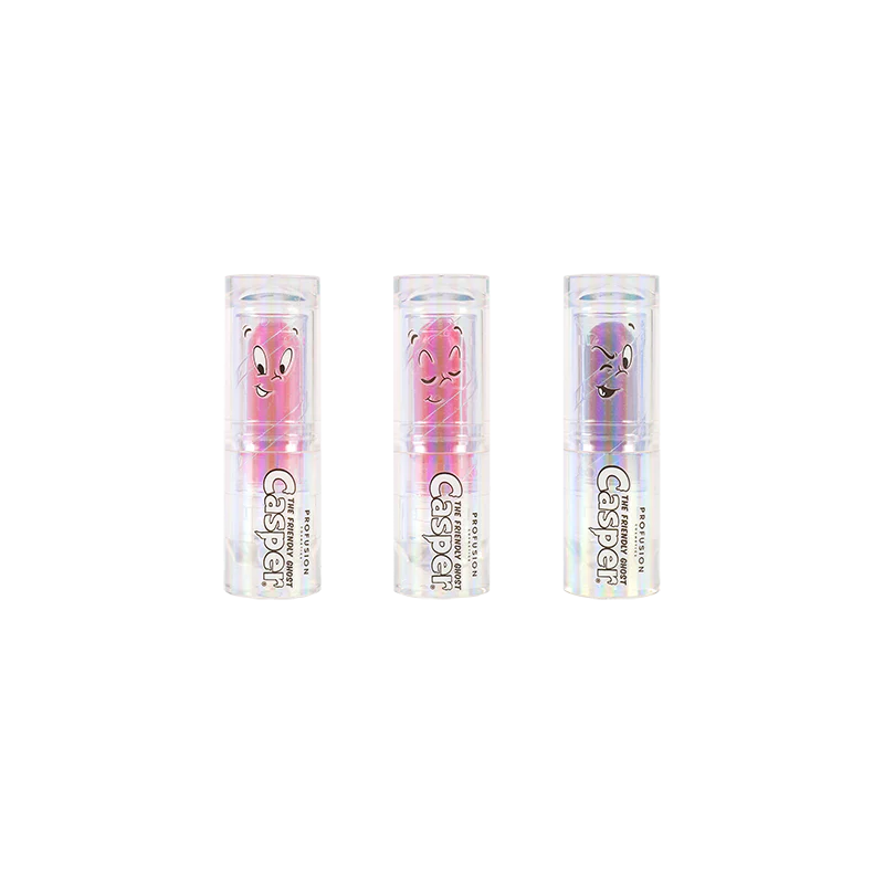 Profusion Cosmetics Casper the Friendly Ghost lip and cheek balm set featuring three colorful balms in playful packaging.