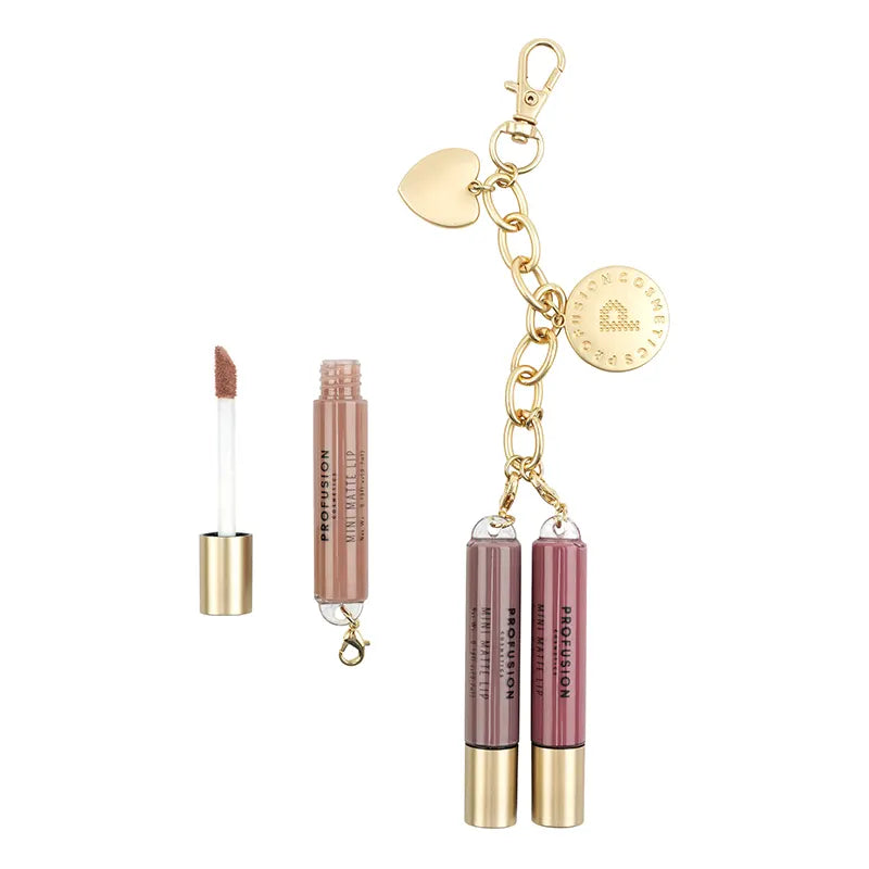 Profusion Cosmetics Charming Lips Set featuring various lip shades in a stylish collection of lip products.