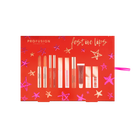 Crimson Festive Lips 10-piece lip collection by Profusion Cosmetics featuring vibrant red lipstick shades.