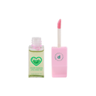 Profusion Cosmetics Matcha Latte color-changing lip and cheek tint applied on lips and cheeks, showcasing natural pink shades.