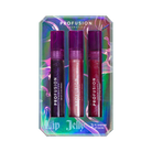 Profusion Cosmetics Sea Witch 3 PC shimmer lip gloss set, featuring glossy lips with shimmering, colorful lip glosses.
