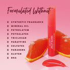 Profusion Cosmetics Glowy Jelly Gloss on lips, featuring a nourishing, glossy finish with a vibrant guava color.