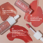 Profusion Cosmetics Lip Glaze Hydrating Lip Stain on lips with a glossy, natural finish.