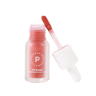 Profusion Cosmetics Lip Glaze Hydrating Lip Stain applied on lips with a glossy, maple shade finish.