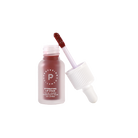 Profusion Cosmetics Lip Glaze Hydrating Lip Stain on lips with a glossy, natural finish in a warm maple shade.