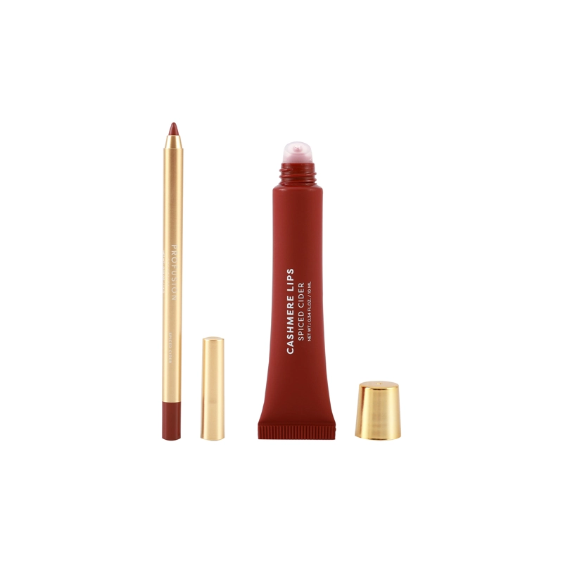 Profusion Cosmetics Pumpkin Spice Cashmere Lips lip liner and balm duo, featuring warm, autumn-inspired shades for smooth, defined lips.