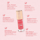 Profusion Cosmetics Juicy Lips in Radiant Rose, close-up of vibrant pink lip gloss on smooth lips.