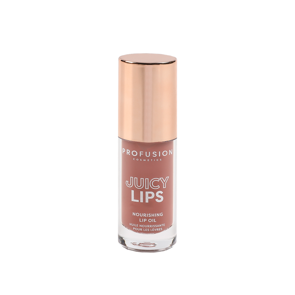 Profusion Cosmetics Juicy Lips in Radiant Rose, close-up of glossy, vibrant pink lips with smooth texture.