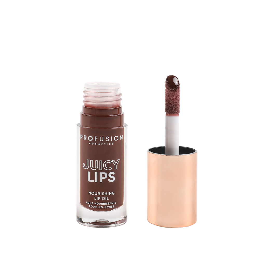 Profusion Cosmetics Juicy Lips in Radiant Rose, close-up of glossy pink lips with smooth texture and vibrant color.