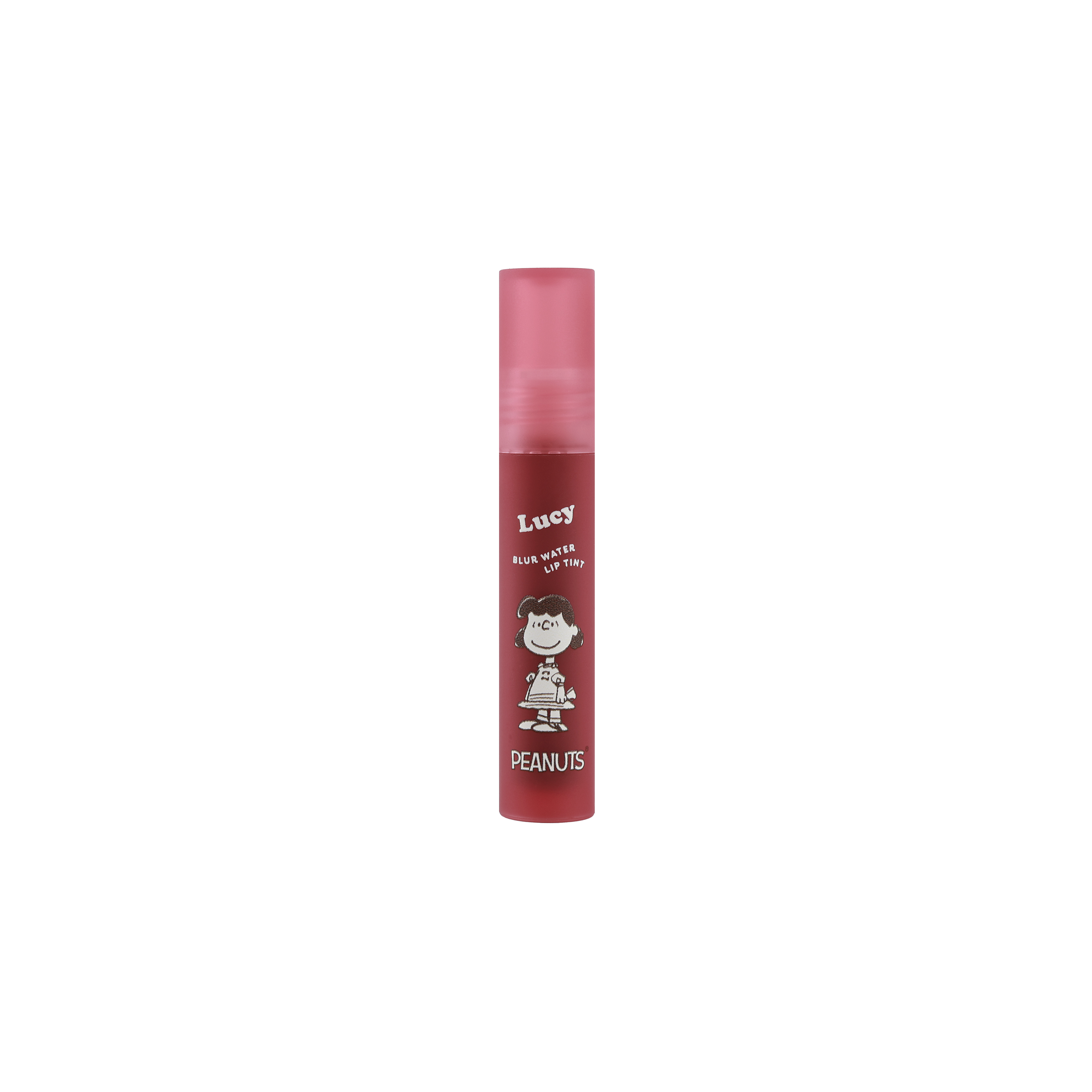 Profusion Cosmetics Peanuts 75th Blur Water Lip Tint applied on lips with a glossy finish, showcasing a playful, colorful lip look.