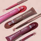 Profusion Cosmetics Lip Treat Duo with soft matte lip liner and nourishing glowy lip balm, featuring cappuccino kiss shades.