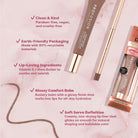 Profusion Cosmetics Lip Treat Duo with soft matte lip liner and nourishing glowy lip balm, in cappuccino kiss shade.