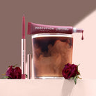 Profusion Cosmetics Lip Treat Duo with soft matte lip liner and nourishing glowy lip balm, featuring cappuccino kiss shade.