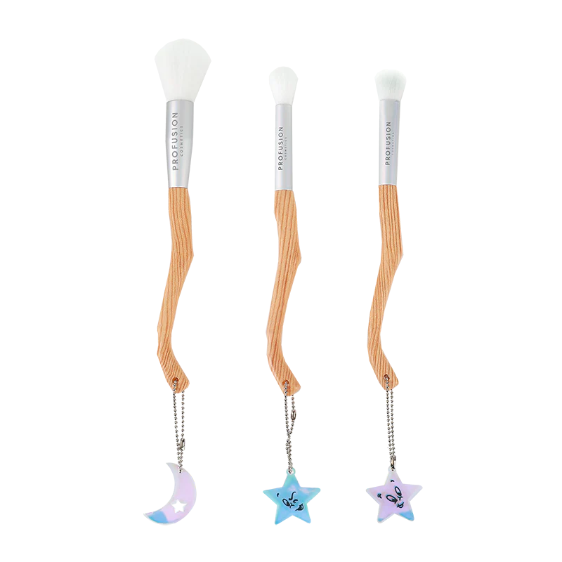 Profusion Cosmetics Casper the Friendly Ghost 3-piece eye and face makeup brush set with soft bristles and playful ghost-themed design.