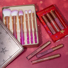 Profusion Cosmetics Crimson Brush Vault 6-piece makeup brush set with various brush types for flawless application